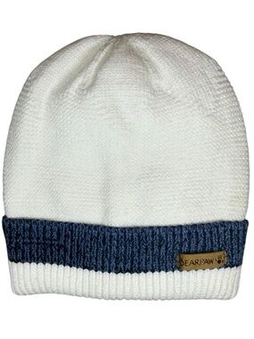 Bearpaw Kids 12-24M Two-Tone White and Navy Knit Beanie Apres Ski Winter Gear